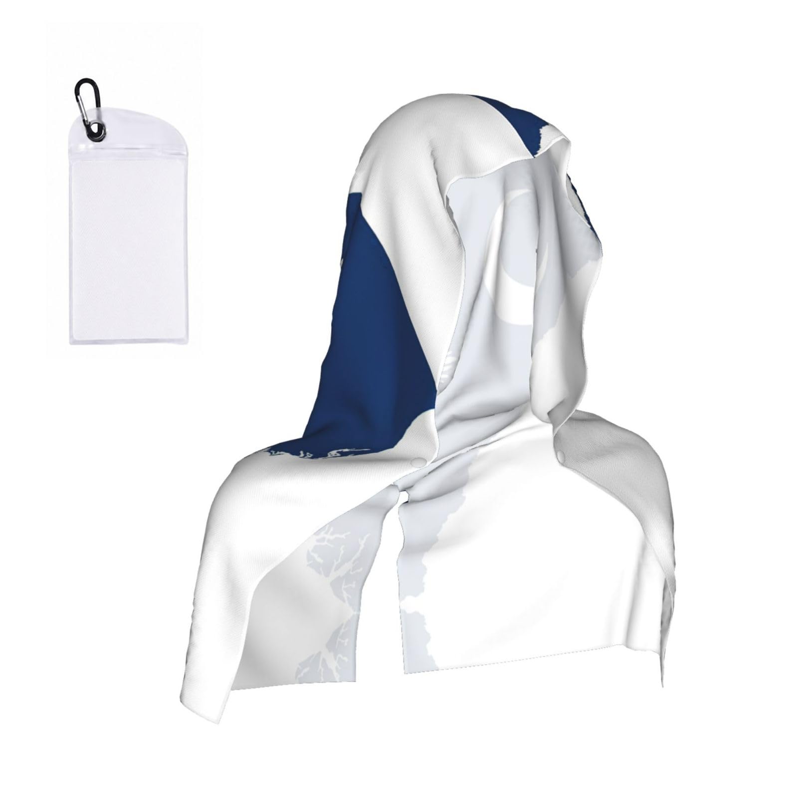DUWAA South Carolina Flag Map Print Cooling Hooded Sports Towel, 30×60cm Quick Drying Summer Cool Head Wrap For Neck And Face