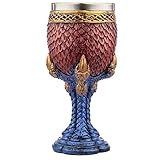 Puckator Decorative Scaled Dragon Claw Goblet I Dragon Themed - Home Decoration - Wine Goblet - Fantasy Decorative Home Accessories - Stainless Steel - Resin