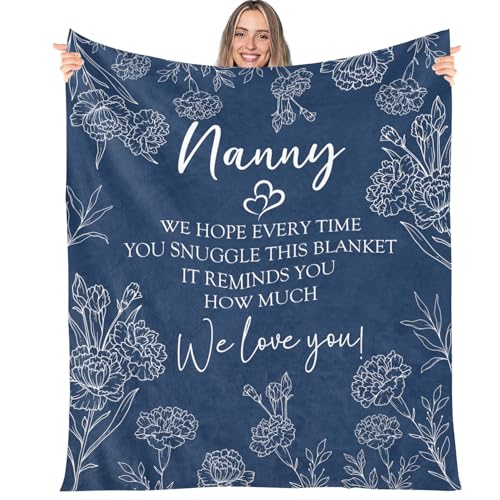 Eiapadeor Nanny Gifts Blanket - Fluffy Blanket Birthday Gift for Nanny Grandma Nan Nana Women from Grandchildren Presents for Nana Birthday Christmas Valentines Day