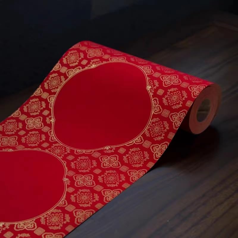 Antytetyczny, noworoczny dwuwiersz na drzwi, 1 rolka wiosenny dwuwiersz papierowy DIY dwuwiersz czerwony papier Sa Jin papier Xuan decoupage papier ryżowy chiński papier do kaligrafii pisanie dwuwiers
