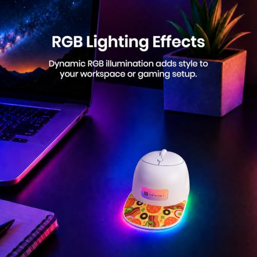 Image of Portronics Toad Cap Wireless Mouse with Bluetooth 5.0 + 2.4GHz Dual Connectivity, Adjustable DPI Upto 2400, Dynamic RGB Lighting, Type-C Rechargeable, 100g (Orange)