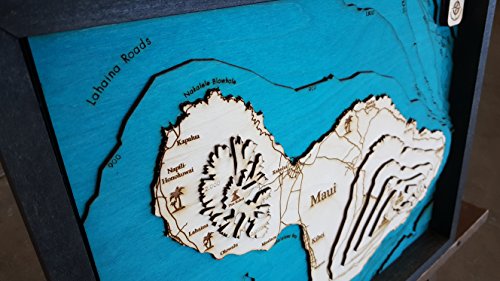 Beautifully Detailed!! Maui 3D Wood Map #TOP3
