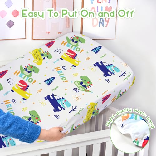 Image of UOMNY Crib Sheet,Boys Girls Crib Sheets Baby Sheet for Standard Crib and Toddler Mattresses Nursery Bedding Sheet Crib Mattress Sheets for Boys and Girls 1 Pack Toddler Sheet