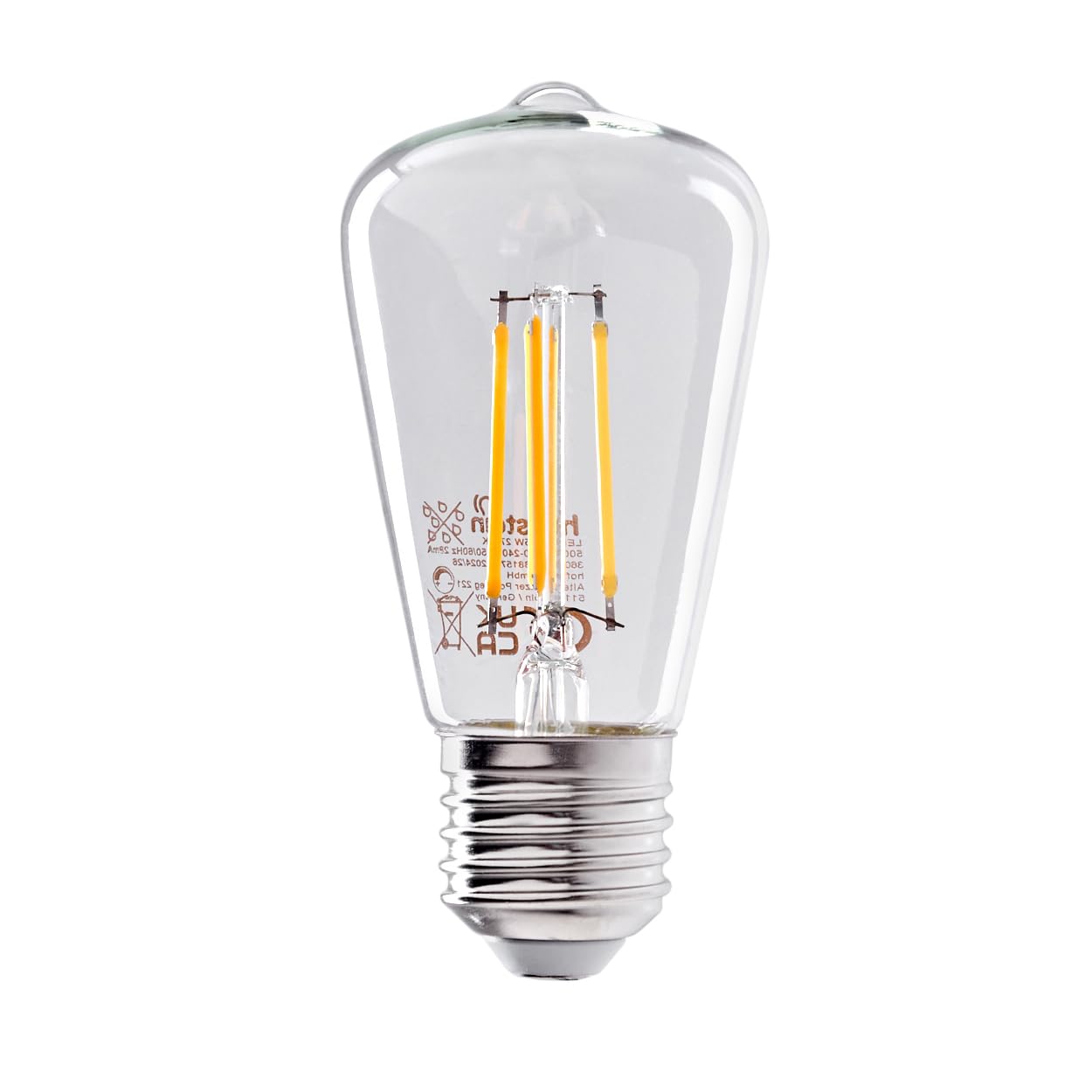 HOFSTEIN E27 LED Warmweiss 10er Set, Dimmbares Vintage Leuchtmittel in Glühbirnen Form, 5 Watt 2700 Kelvin 500 Lumen für Wohnraumbeleuchtung, Energiesparende LED Alternative zur klassischen Glühlampe