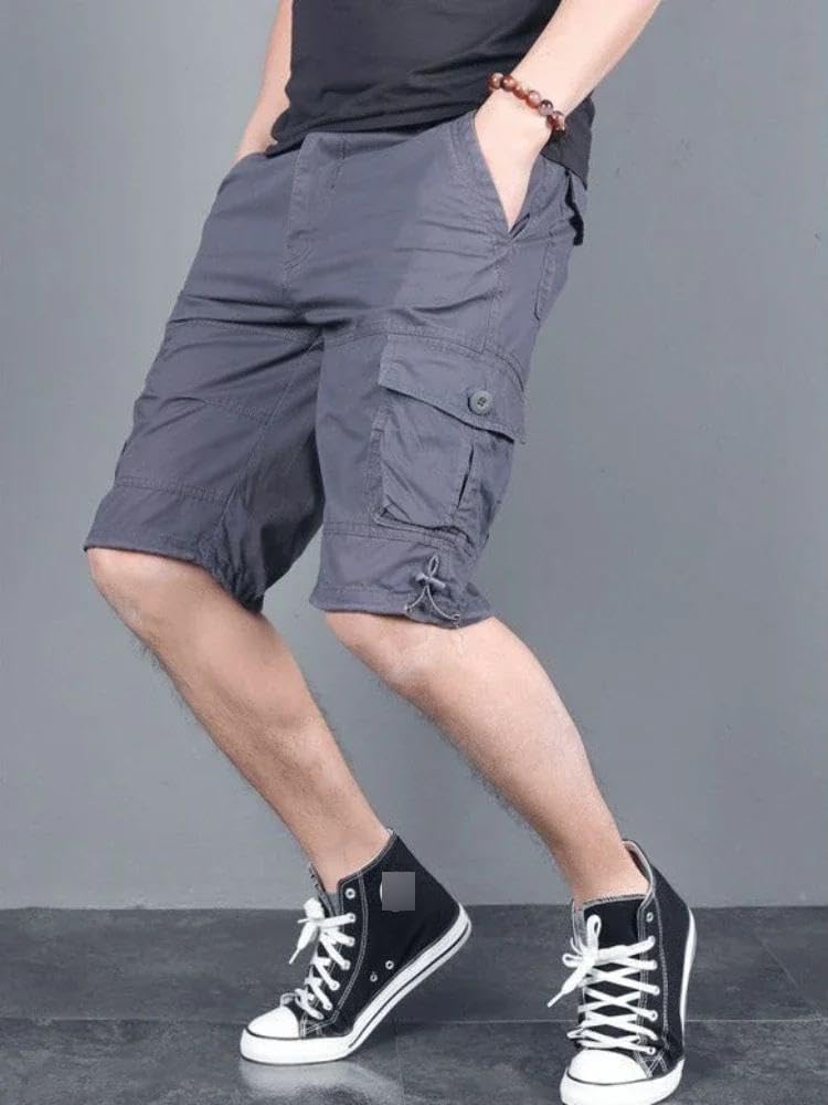 Male Short Pants Solid with Zipper Black Hevy Whate Men' Shorts in Jorts Comfortable Luxury Casual Wide