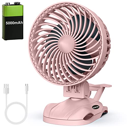 Honyin 5000Mah Rechargeable Battery Operated Clip On Fan, 6'' Cvt Small Desk Fan With Sturdy Clamp, Quiet Operation, Little Personal Cooling Fan For Bedroom Stroller Office Treadmill #TOP26