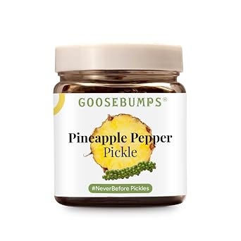 Goosebumps Pickles Pineapple Pepper Pickle | Ananus ka aachar | Exotic Indian Fruit Pickles | Innovative Pickles | Pickled Fruits | Less Oil Achar, 250 g Pack of 1