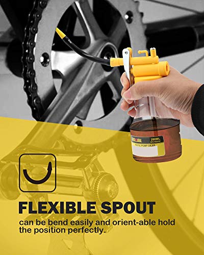 Dowell Pistol Pump Oiler Lubrication Oil Gun 9.5Oz 280Ml Plastic Bottle With Straight Flexibal Spout Transparent Hy050202 #TOP7