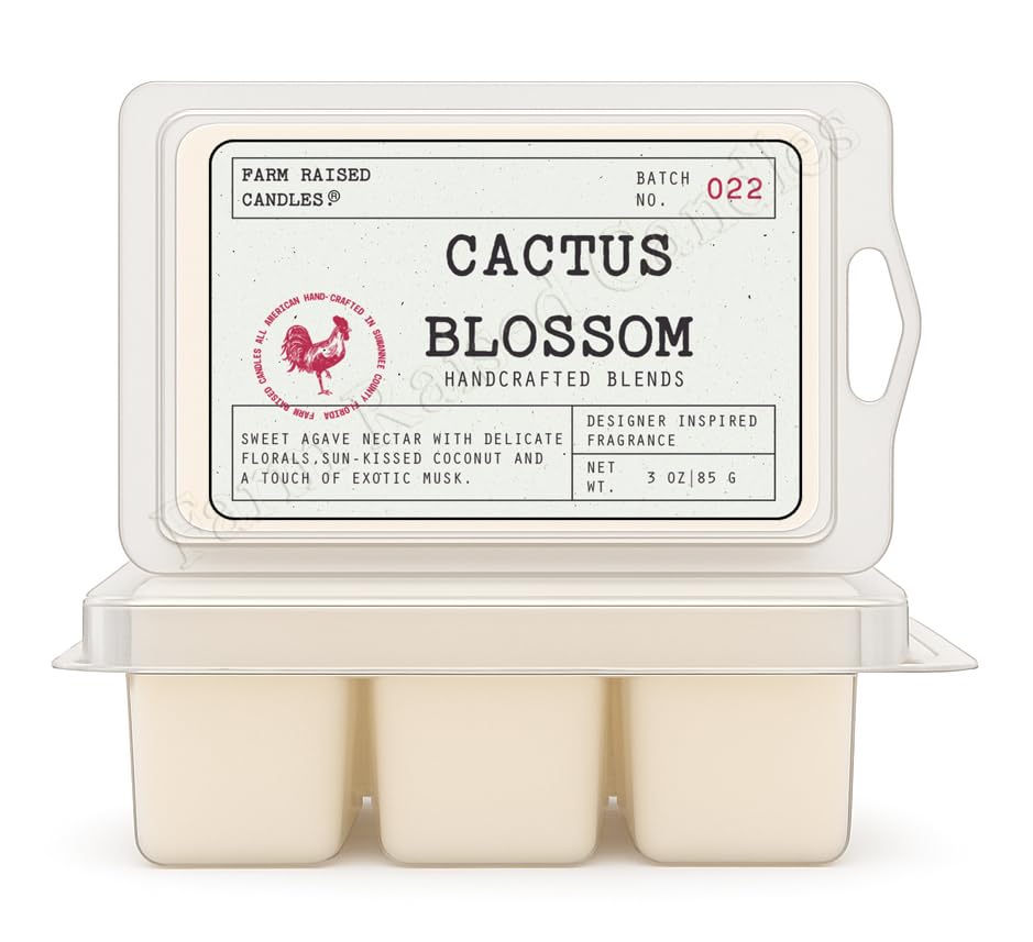 Farm Raised Candles - Lemon Sugar - USA Made Soy Wax Melts 2 Pack 6 oz (Cactus Blossom)