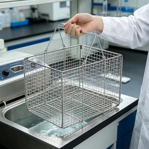Cesta de acero inoxidable de construcción resistente para instrumental médico 7