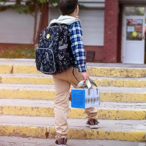 Storage Bag for Toniebox Starter Set and Accessories, Felt Organizer Bag for Toniebox Audio Player Figurine, Travel Carrying Case Bag with Handle for Toniebox & Accessories Tonies Carrier, Blue+Grey