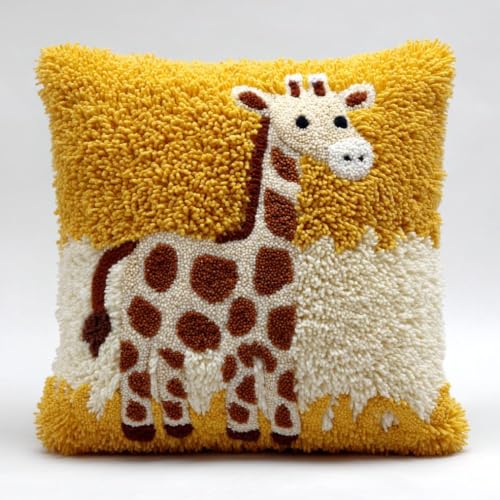 Kit de cojín de gancho de pestillo de 43x43cm con lona impresa para bordar a mano