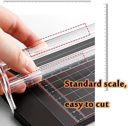 Black A4 Paper Cutter, 12 Inch Paper Guillotine Trimmer Cutting Machine Photo Cutter Cutting Board with 3 Cutting Blades for Paper Photos Craft Labels Cardstock 