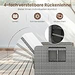 Giantex Rattan Lounge-Set mit Hocker & Liegefunktion