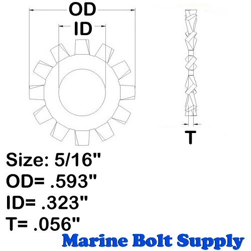 Prime-Line 9083236 External Tooth Lock Washers - 5/16 Inch Zinc Plated Steel (25-Pack)