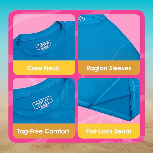 INGEAR Girls Long Sleeve Rash Guard Swim Shirt Outdoor Sports Shirt Lightweight Athletic Tee Protective Quick Dry4