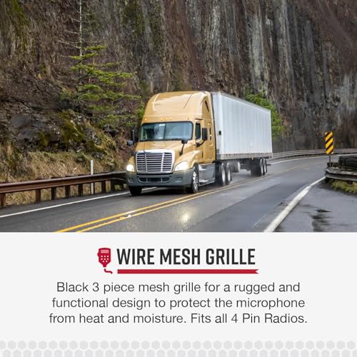 Image of Cobra HG M73 Premium Dynamic Replacement CB Microphone (Black) - 4 Pin Connector, 9 Foot Cord, Heavy Duty ABS Shell, Wire Mesh Grille, Left Side Push to Talk, Chrome Connector (Pack of 6)