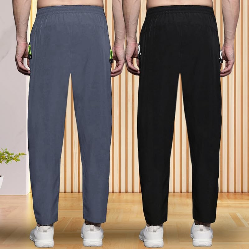 Image of Pinkmint Track Pant for Men ll Soild Track Pant ll Stretchable Regular Fit ll Yoga Wear ll Active wear (Pack of 2)