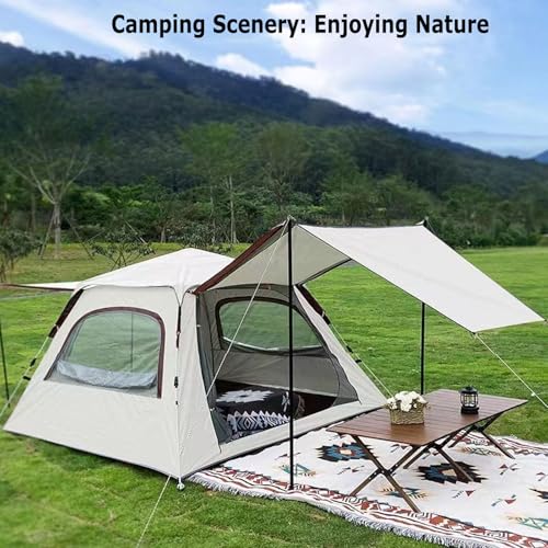 Carpa 2-en-1 con toldo y pop-up impermeable y resistente al sol miniatura 3