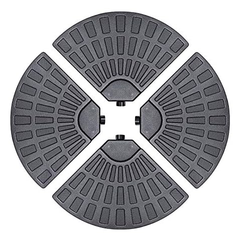 Funsite 4Pcs Offset Umbrella Base, Heavy-duty Cantilever Umbrella Base Weights, Water or Sand Filled Circular Umbrella Weight for Offset Umbrella Stand, 150-194lbs Cover