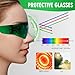 Safety Glasses, Eyes Protection for Tanning Goggles,Protect Eyes from 600-900nm Wavelenth Harmful Light Eye Protection with Case (Dark Green)