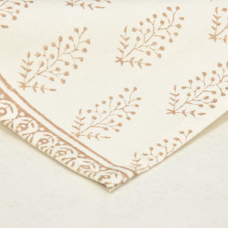 Image of BLOCKS OF INDIA Hand Block Printed Cotton Table Runner for Center /Dining Table(13 x 72 Inches) (Gold Sparkle)