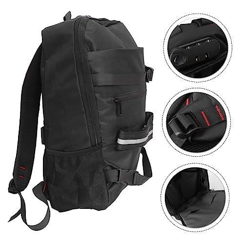 Backpack, 1pc Skateboard Laptop Bag, Casual Daypack, Black, Oxford Cloth, Business Computer Bag, Travel, 1.0 centiliters, 4.72x11.22x4.72 inches2