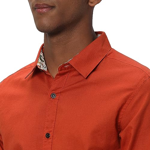 Image of MUFTI Mens Cotton Linen Slim Fit Shirt