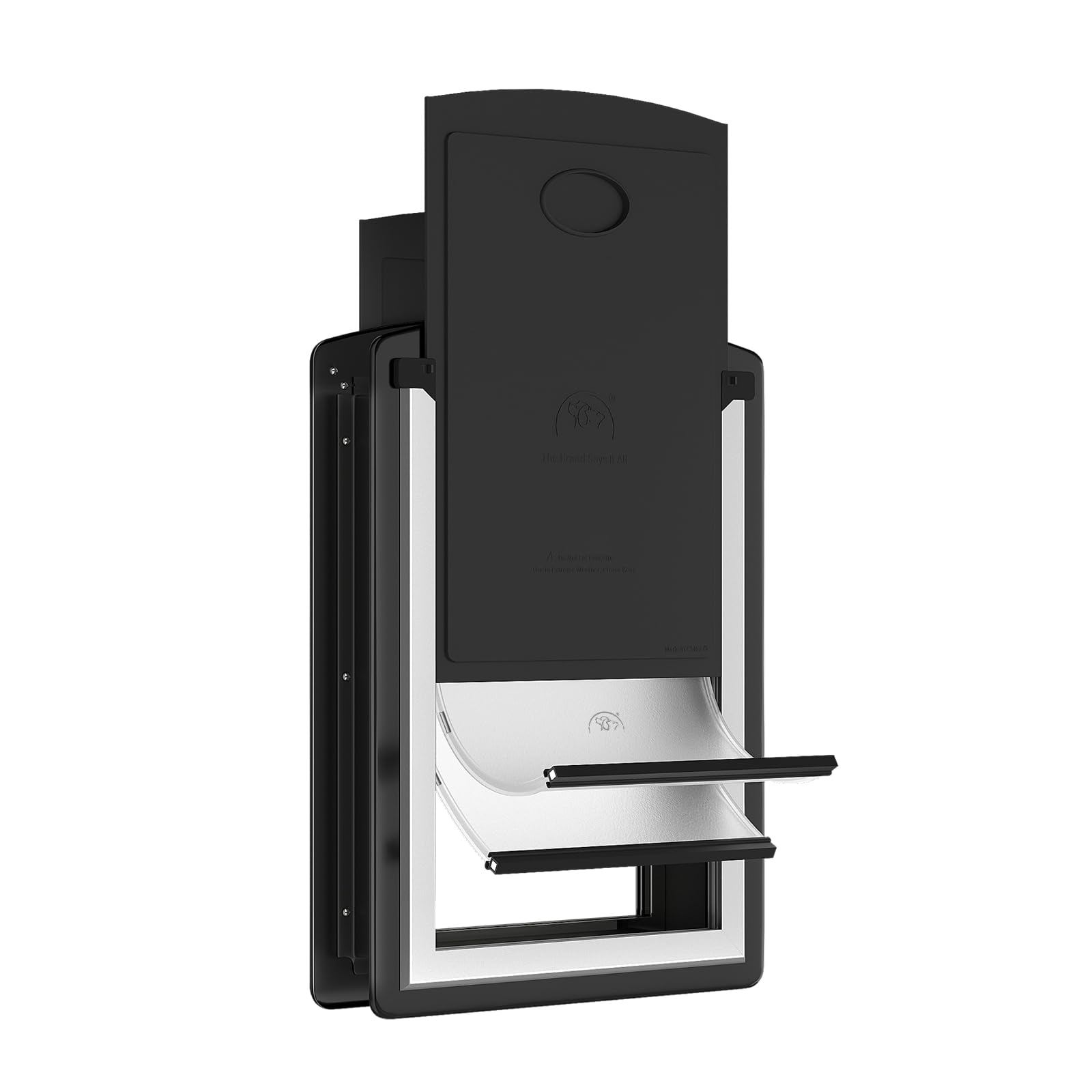 MAVRICFLEX Dog Door for Door - All-Stainless Steel Frame, Weather-Resistant Double Soft Flaps, 2 Sliding ABS Panels for Indoor/Outdoor Use, Fits Dogs