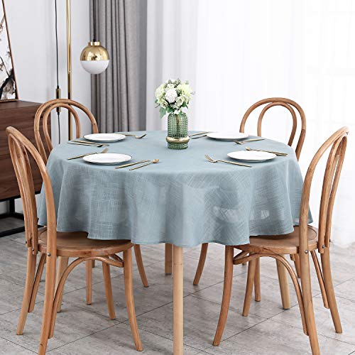 maxmill Lux Faux Linen Tablecloth with Slubby Yarn Textured Weaves Wrinkle Resistant Anti-Shrink