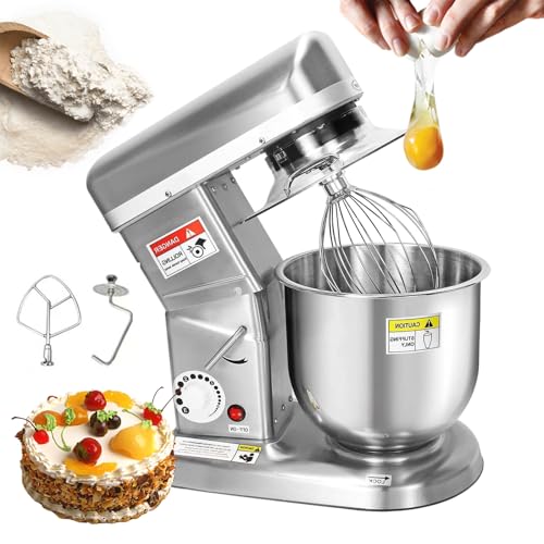 ZEEKYFOR Stand Mixers for Baking Food Mixer Kitchen Mixer, Tilt-Head Stand Mixer for Egg Dough Cakes Cream Bread, Stainless Steel Mixer with Beater & Dough Hook,7L/6.4qt