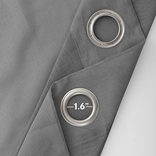 Lazzzy Sheer Curtains For Bedroom Grey Voile Drapes 84 Inch Long Ring Top Window Curtain For Living Room 2 Panels #TOP1