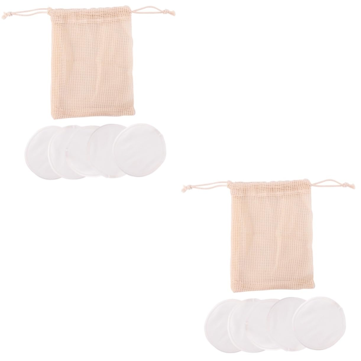 Beatifufu 12 Pcs Bamboo Fiber Makeup Removal Pads Reusable Gentle on Skin Storage Bag Perfect for Daily Use