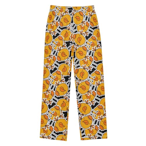 Boys' Pants Easter Cartoon Chicken Long Bottoms Jogger Pants Elastic Waist Trousers with Pockets S-XL