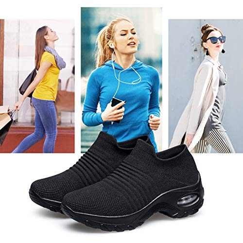 Belilent Womens Walking Shoes Slip on Sneaker Socks Platform Nurse Mesh Breathable Lightweight Comfortable Socks Shoes