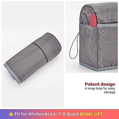 Homeststandmixerquilteddustcoverwithpocketscompatiblewithkitchenaid678quartbowlliftgreypatentdesign Urban Country Home Decor Homest stand mixer quilted dust cover with pockets compatible with kitchenaid 678 quart bowl lift grey patent design urban country home decor