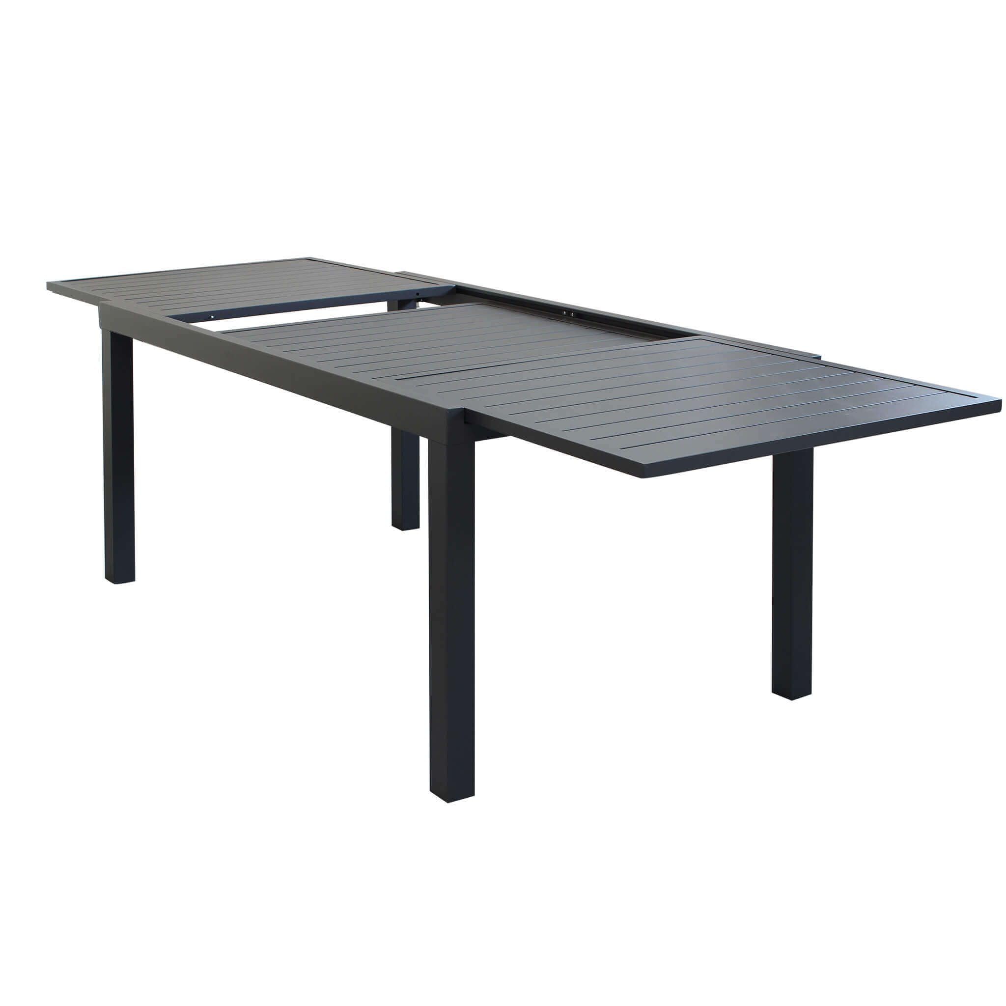milani home - tavolo da giardino allungabile, alluminio, 10 posti, antracite, piano 160 x 240 cm