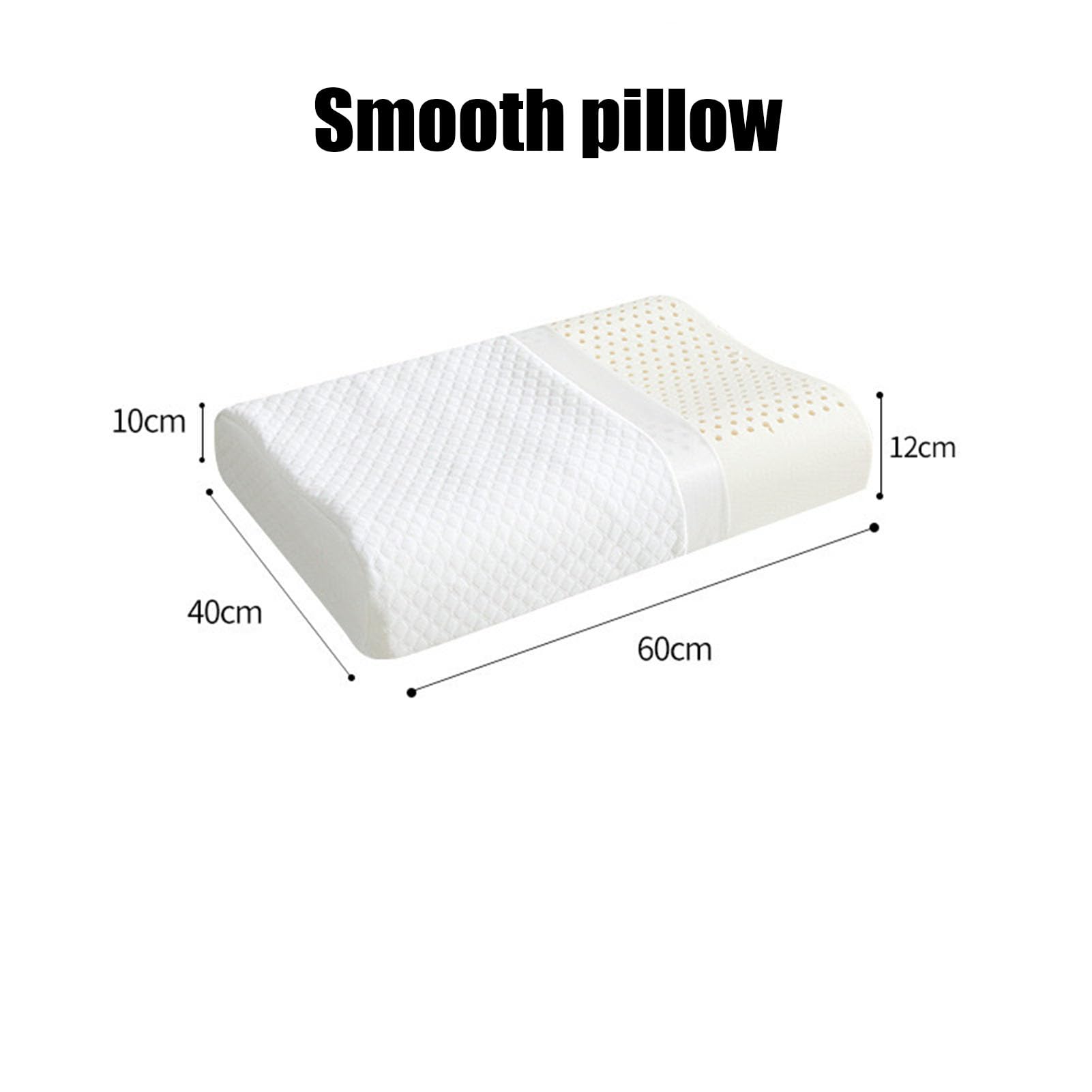 Poduszka lateksowa, Poduszka ortopedyczna z emulsją pianki memory foam, profilowana, dla osób śpiących na boku, plecach i brzuchu, typ płaski(55x35x8/10cm)