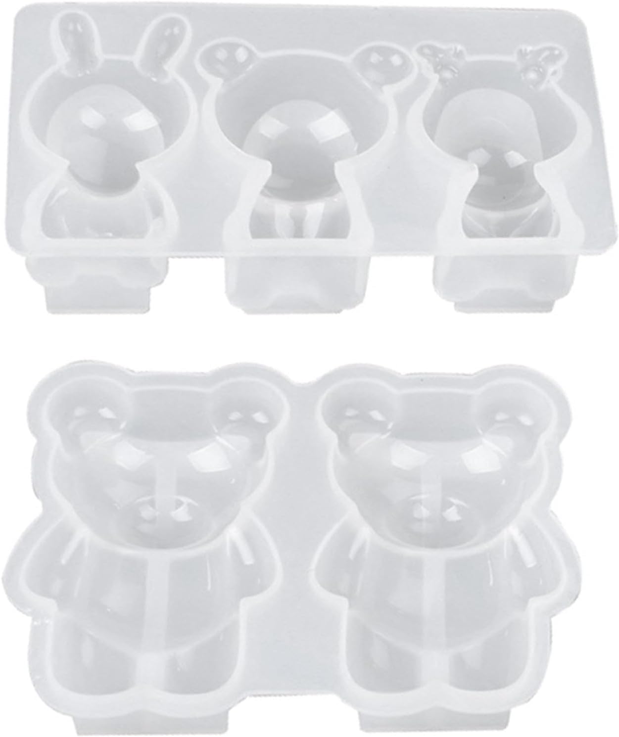 Alipis 2pcs Silicone Animal Cake Molds for Baking Bear Shapes Easy to Food-grade Material for Desserts and Crafts
