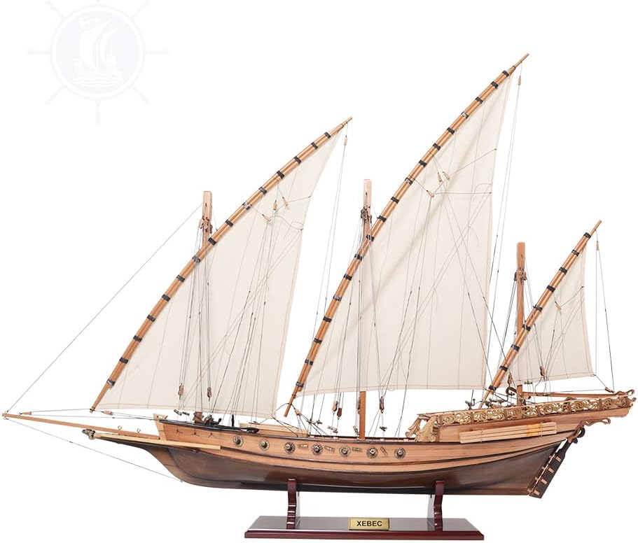 Old Modern Handicrafts Xebec Ship Model - Wooden Model Ship Fully Assembled - Ship Model Exquisite Nautical Décor for Home & Office - 35.0L x 7.0W x 27.0H Inches