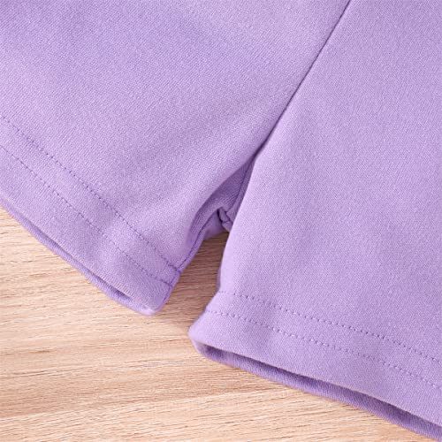 Nubeehoho Baby Girls Pink Leopard Short Sets Kids Casual Spaghetti Straps Tank Top And Purple Short Pants Sets Toddler Summer 2Pcs Outfits 5T #TOP6