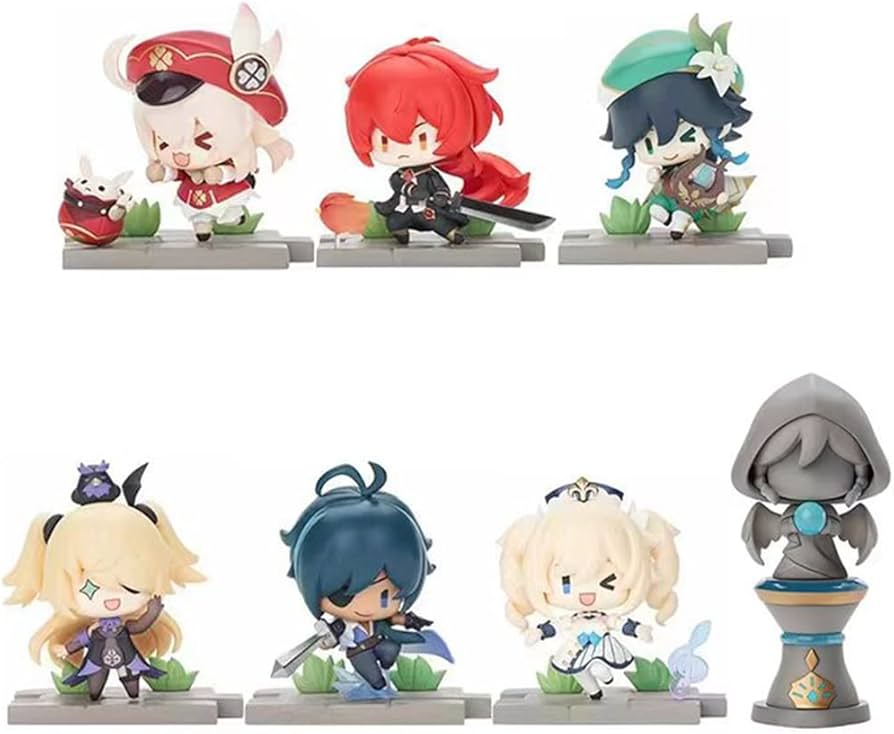 Genshin Impact Figure Battle Stance,Klee, Diluc, Venti, Fischl