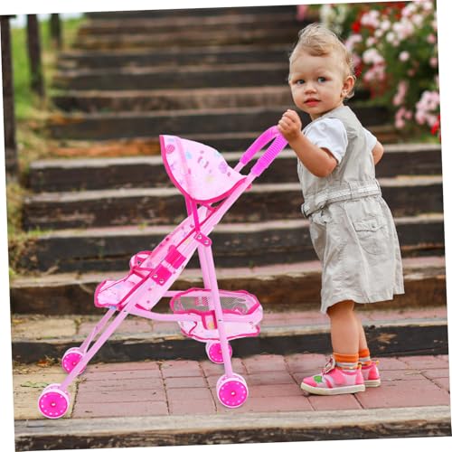 VICASKY Puppenwagen Modell mit Klappbarem Design Leicht Robust und Sicher für Mädchen und Zubehör für Puppenhaus Rollenspiele – Bild 6