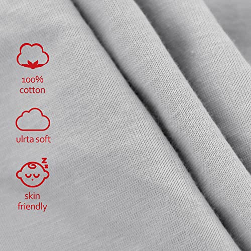 Pack N Play Fitted Sheet, 100% Cotton, Stretchy Pack N Play Sheets, Ultra Soft Breathable Mini Crib Sheets, Convertible Playard Mattress Cover, Hypoallergenic Playard Playpen Sheet, Grey #TOP1