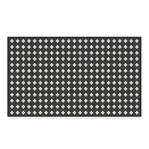 Ruggable Washable 3x5 Outdoor Rug, Adde Black, Premium Rugs for Outdoor Entry with Gripper Non Slip Floor Pad