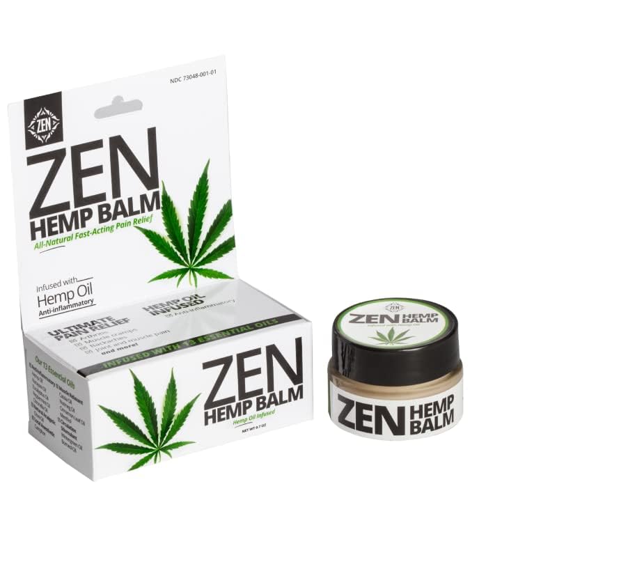 ZEN Hemp Balm for Relief, Hemp Oil Extract for Joints, Back, Neck and Elbows, Hemp Infused Topical Cream (Pack of 144)