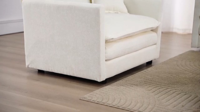 Sillón Chenille Negro Plegable miniatura 7