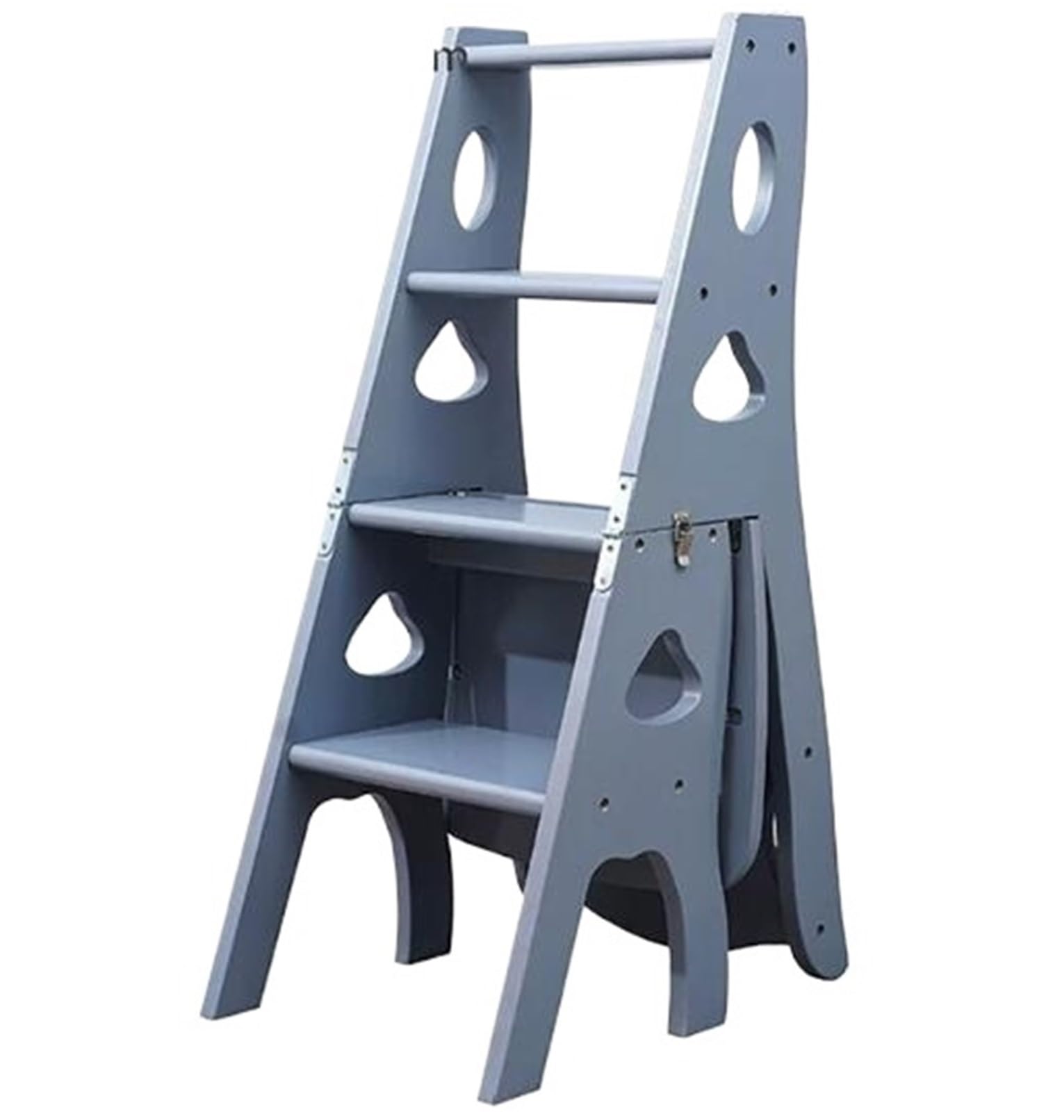 Escalera plegable de madera para alcanzar zonas altas sin esfuerzo ni ocupar espacio