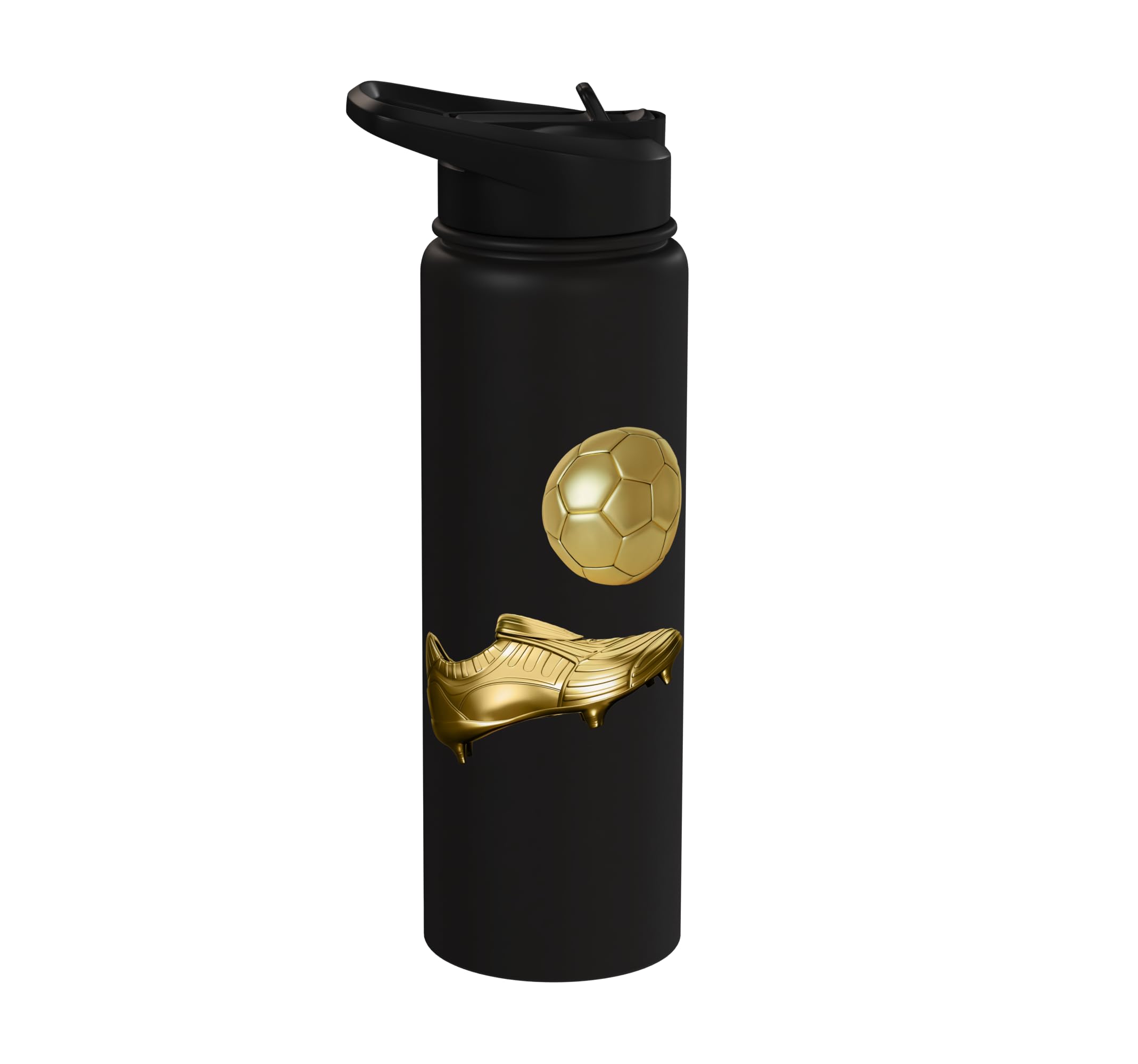 Golden Soccer Ball, Golden Boot Style Soccer Player Soccer Stainless Steel Insulated Wate…