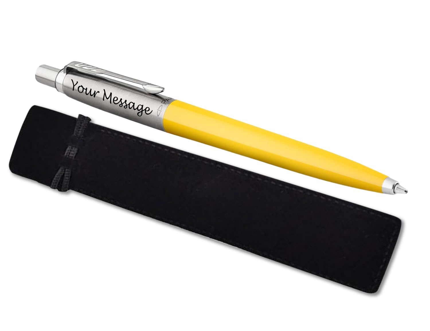 Parker Jotter Ballpoint personalised parker pen engraved In Classy Gift Bag Ideal Valentine's day, Birthday or Fathers Day Gift Perfect For Men & Women Engraved Pen With Laser Engraving (Yellow) — image 1